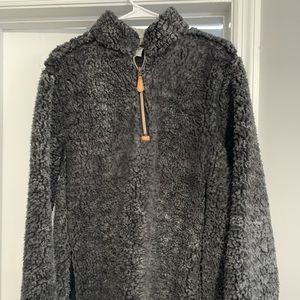 KATYDID WOMEN'S GRAY SHERPA 1/2 ZIP PULLOVER